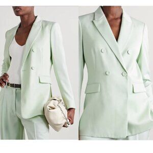 Goelia Mint Green Double-Breasted Women's Blazer